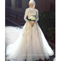 Best Selling DuBai Country hand Embroidery Designs Long Sleeve Muslim Wedding Dress